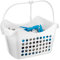 50 Large Clothes Pegs in Hanging Storage Basket for Washing Line Laundry Airer Strong Basket Garments Indoor/Outdoor Assorted Colours Pegs with Basket (White)