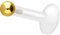 PIERCINGLINE PTFE Labret mit Gewinde Titan AUFSATZ KUGEL 3 mm Piercing Lippe Nase Ohr Helix Goldfarben 1,2 x 8 mm