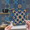 24pcs Wall Tile Stickers, Hiser Square Moroccan Victorian Retro Mosaic Style Waterproof Decals Sticker for Kitchen Living Room Bathroom Home Floor DIY Decor Self-Adhesive (Navy blue,15x15cm)