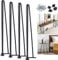 Hairpin Table Legs 86cm/34inch, 3 Rod Solid Metal Furniture Legs for DIY Home Office Restaurant Desk End Table Night Stand, Set of 4