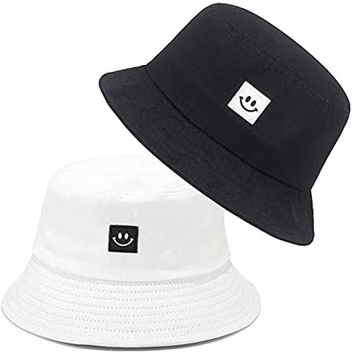 2 Stück Herren Damen Bucket Hat, Baumwolle Buckethut, Faltbar Fischerhut, Sommer Angelhut, Fischerhüte Bucket Hat, Unisex Bucket Hat, Anglerhut, Zum Wandern Camping Reisen Angeln 56-58cm