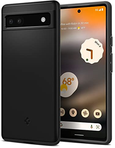 Spigen Thin Fit Hülle Kompatibel mit Google Pixel 6a -Schwarz