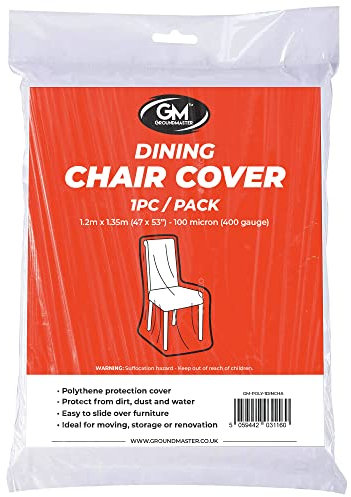 Polythene Plastic Chair Covers - Dining Chair Cover - Protective Dust Sheet for Dining Chairs - Chair Protectors for Storage, Moving and Decorating