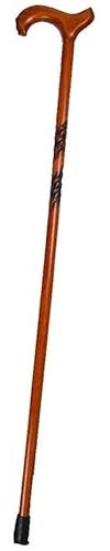 Natürliche hölzerne Mitarbeiter Wanderstift Trekking Pole Offset Cane, leichte einstellbare Wanderrohre for mit Holzgriffkrücken, europäischer Stil dauerhaft for Senioren Geschenk (Farbe: b)