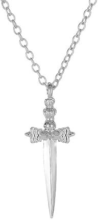 Punk Sword Cross Pendant Necklace Gothic Dagger Knife Necklace Hip Hop Jewlry for Men Women, Zinc, No Gemstone