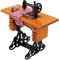 WANGCL Vintage Mini Nähmaschine 1/12 Puppenhaus Nähmaschine Puppenhaus Zubehör Holz Puppenhaus Möbel für Barbie Nähmaschine Dekoration