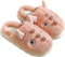 LANFIRE Damen Baumwolle Hausschuhe Kuh Schweinepulver Tiger Plüsch Tier (Dinosaur pink, 40)