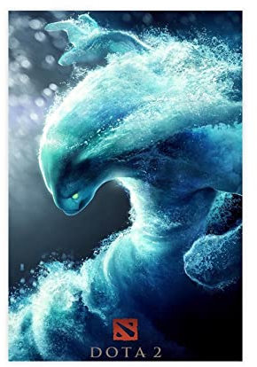 DOTA 2 Spiel 12 Leinwand-Poster, Wandkunst, Dekor, Druck, Bild, Gemälde für Wohnzimmer, Schlafzimmer, Dekoration, Rahmen: 30 x 45 cm