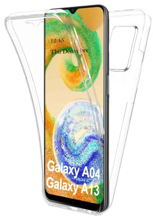 AURSTORE Coque pour Samsung Galaxy A13(4G/5G) & A04 & A04s, Protection intégrale Avant + Arrière en Rigide, Housse Étui Pochette Tactile Protection 360 degré (Transparent) (1)