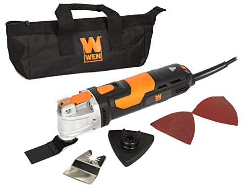 WEN Oszillierendes Multifunktionswerkzeug-Set, 3,5 A variable Geschwindigkeit mit Zubehör und Tragetasche (MT3537)