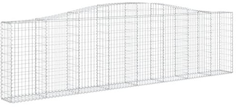 vidaXL Gabione mit Hochbogen Gabionen Steinkorb Steingabionen Mauersteinkorb Gabionenwand Drahtkorb Zaun Mauer 400x30x100/120cm Verzinktes Eisen