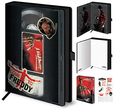 Pyramid International A Nightmare On Elm Street Tagebuch, A5 (Retro Video Nasty VHS Design), Notizblöcke A5 und Notizbuch, in Präsentations-Geschenkbox, 240 Seiten – Offizielles Merchandise-Produkt