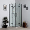 Kiamami Valentina Paroi de Douche Noire 70x70 réversible 2 Portes battantes en Verre Clair | London