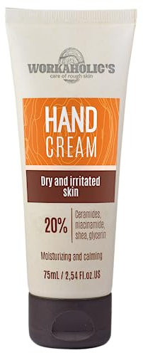 Workaholic's - Ceramide Handcreme für trockene und rissige Hände, Hand Cream mit Niacinamide, Sheabutter und Glycerin, optimale Handpflege für Männer und Frauen, schnell einziehend, 75 ml