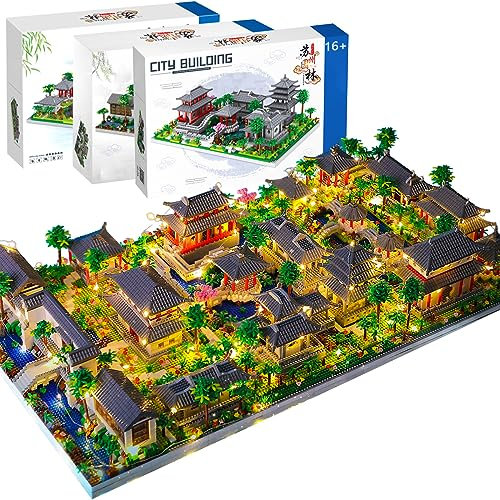 Auspcers Chinese Architecture of Suzhou Garden Micro Bausteine, Klassischer Suzhou Garden Klemmbausteine, Klemmbausteine Creative Geschenk für Jungen, Mädchen Erwachsene