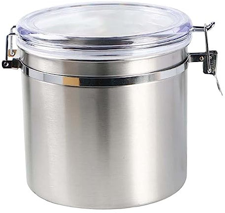 Duiaynke Vorratsglas aus Edelstahl, hält Kaffeebohnen frisch, versiegeltes Glas, Küche, Müsli, Salz, Zucker, Süßigkeiten, Snacks, Vorratsglas