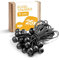 Fuxton Lot de 25 Tendeurs en Caoutchouc Avec Boule Certifiés TÜV (Noir, 11 cm) pour Tentes, Bâches, Affiches, Boucles d'Expansion, Support de Bâche