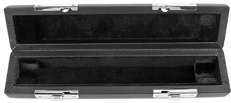 VGEBY Custodia per Flauto Piccolo, Custodia Piccolo Scatola Portaoggetti a 16 Fori Scatola in Pelle Nera Portatile Antiurto