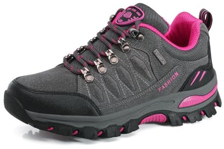 Sudychen Chaussures de Randonnée pour Femme Légères 36-42EU | Baskets Basses, Respirantes, Antidérapantes, Extérieur, pour le Camping et la Course à Pied, Noir Gris Violet Rose