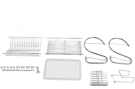 2-stufiger Küchentheken-Geschirrständer, Metallschüssel-Abtropfgestell, Theken-Trockenständer für Büro, Esszimmer, Bar, Restaurant, Wohnung, Küche, Geschäft, Teller, Schüssel,(Schneidbrett)