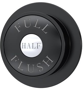 Balterley Dual Toilet Flush Button, Traditional Round Head Dual Push Button Toilet Flush System Replacement for Cistern, Push Buttons Replacement for Bathroom Cistern Toilets - 85 x 72mm (Matt Black)
