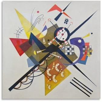 YOOSONG Poster mit Expressionistischen Malern Wassily Kandinsky in Weiß II, Gemälde auf Leinwand, Wandkunst, Poster, Rollbild, Wanddekoration, Heimposter, 60 x 60 cm