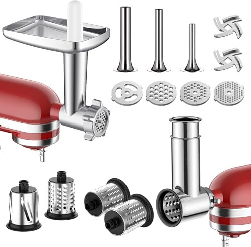 Hachoir à viande et trancheuse en acier inoxydable pour KitchenAid