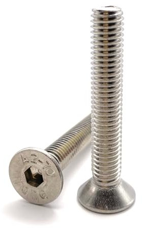 Vis M8x50 mm Tête Fraisée BTR en acier INOX A2 | Ø 8x50 mm - M8 x 50mm | Vis FHC à 6 pans creux (clé allen) ISO 10642 / DIN 7991 | Vis inoxydable A2 (V2A/304) : LOT DE 5 Pcs - Premium Fixation