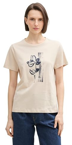 TOM TAILOR Hoodie Sweatshirt mit Print, Whisper White, S