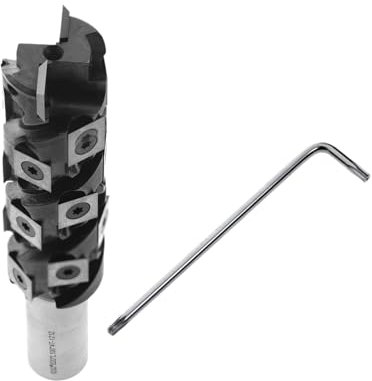 FUYUMIC 20mm Shank Spiral Flush Trim Router Bit Pattern Template Router Bit Cutting Dia 32mm Carbide Insert 12mm(80mm)