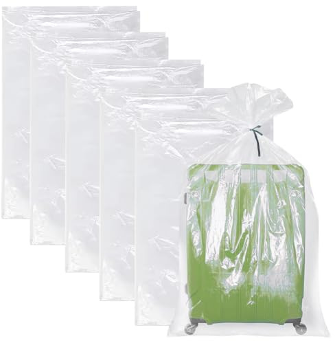 Große transparente Kunststoff-Aufbewahrungstaschen, 5 Stück, 90 x 120 cm, flach, wiederverwendbar, Kunststoff-Aufbewahrungsbeutel für Gepäck, Koffer, Möbel, Steppdecken, Stuhl, Kinderfahrrad