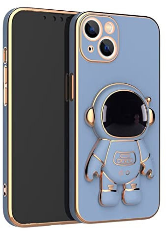 Astronaut Kickstand Case for iPhone 12 Pro Max, Cute 3D Astronaut Stand Cartoon Soft TPU Silicone Electroplated Bumper Case for iPhone 12 Pro Max 6.7 inch 2020 (Blue)