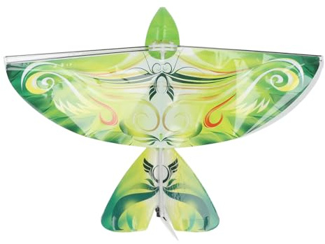 Srliya Elektronischer Fliegender Vogel, Fliegendes RC-Vogelspielzeug, 2,4 GHz, USB-Aufladung, LED, Bionische Schlagflügel, Vogel für Drinnen und Draußen (Grün)