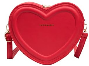 Heart Shape Crossbody Purse with Zipper Closure Shoulder Bag for Women Girls - Adjustable Strap for Party Wedding