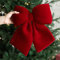 Fiocco di velluto di Natale, grandi fiocchi rossi di nastro natalizio, decorazione per albero di Natale, ghirlande di Natale, decorazioni per albero di Natale, camino, porta d'ingresso (L)