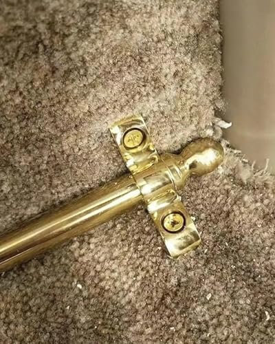 Stilvolle Stangen aus goldfarbenem Messing für Treppenteppiche, 13 Stück (80 cm) mit einfach zu installierenden Halterungen, stilvolle Treppenstangen