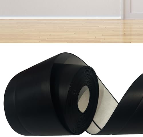 Battiscopa Adesivo Flessibile, 12 Metri -50x20 mm PVC Battiscopa per Muro, Spessore 1,1 mm Battiscopa Angolare Autoadesivo per bagno, cucina e camera da letto