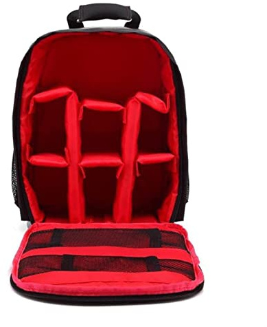 AFAKEREPPV Digital SLR Camera Bag Outdoor Small Camera Video Backpack Waterproof Multifunctional Breathable Camera Bag Digital Camera Bags(Rosso)
