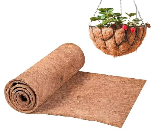 Generisch Kokosmatte - Blumentopf Kokosfaser Matte,Wiederverwendbare Korb Einsätze Rolle Gartenablauf Unterlage Für Garten Dekoration Fensterkasten Terrarium Teppich