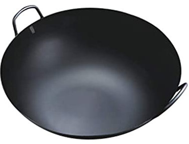 WBRSybUK Wok Traditionnel en Fonte Martelée À La Main, Marmite De Chef - Grande Capacité, Repas pour Plusieurs Personnes, Ne Rouille Pas,50cm