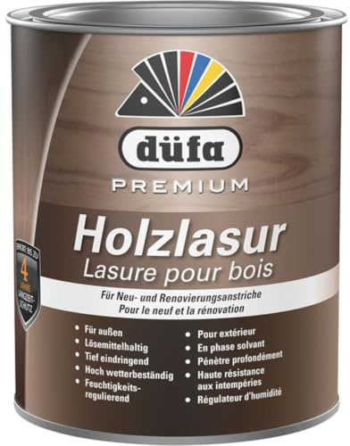 düfa Premium Holzlasur Palisander 750ml dunkelbraun Holzbeschichtung Schutzanstrich Holzschutzlasur für Holzelemente im Außenbereich