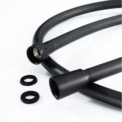Flexible de Douche NOIR 2m,Anti-Torsion,PVC Tuyau de Douche,Haute pression, Tuyau de remplacement Douche, Baignoire,Noir - JOINTS INCLUS-