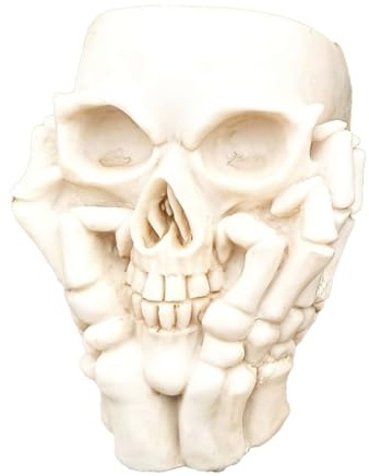 Bosiyrggrl Resin Skulls Flower Pot Plant Pots Skeleton Vase ZombieShaped Planter Pot Home Decor Halloween Decorations White