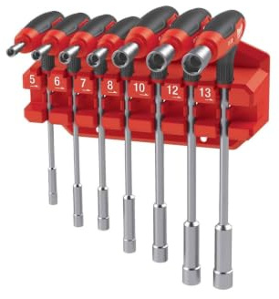 Milwaukee 4932498704 7 Pieces Nut Driver Wrenches with Comfort Grip Set with Rack