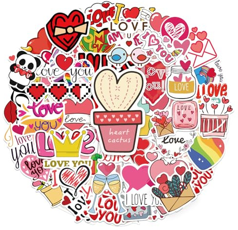 Liebe Aufkleber,100Pcs Sticker Valentinstag2,Herz Aufkleber,Valentine‘s Day Aufkleber,Aufkleber Liebe,Valentinstag Aufkleber Für Scrapbook,Wasserflaschen,Laptops,Party,Reisekoffer,Journal