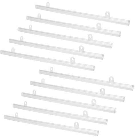 IDEANATEGRATE Set 10 Pezzi Asta per Poster in Pvc 40cm Gancio per Esposizione Pubblicitaria, Binario Espositivo Stabile per Supermercati e Centri Commerciali, Supporto per Strisce e Cartelloni