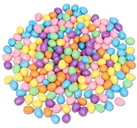 100 Pcs Mini Ostereier, Ostereier Mit Glitzer Schaum, Niedliche Künstliche Bunte Kleine Eier, Osterdeko Kleine Eier zum Basteln, Bunt Osterkonfetti für Tischdeko Easter Glitzer Kleines Osterdeko