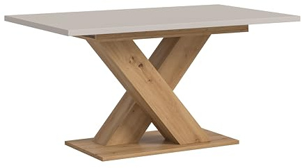 xonox.home – Esstisch Motion 150-190x76x90 cm in Kaschmir und Artisan Nachbildung – Ausziehbarer Tisch mit X-Fußgestell – robust & klassisch – EIN langlebiger Begleiter für gesellige Runden im Alltag