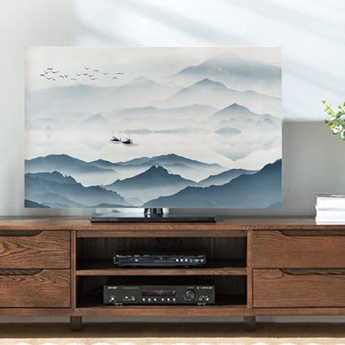 TV/PC couvre 19-65 pouces protecteur d'écran for la maison/bureaux, modèles de peinture paysage télévision/ordinateur housse anti-poussière tissu lisse couverture , couleur: B)(B,60in(141x85cm))