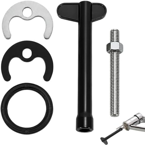 DCYQAIN 5Pcs Monobloc Tap Fixing Kit, Single Hole Basin Mixer Tap Fitting for Bathroom Kitchen Sink, Stainless Steel Rubber Washers Plastic Hex Wrench Bolt